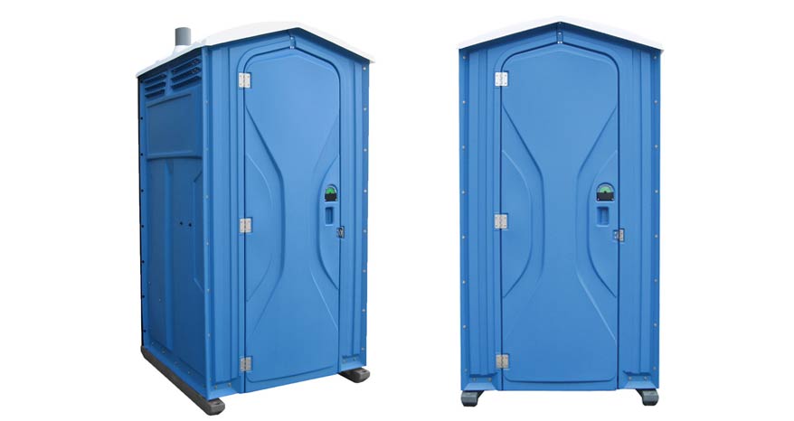 Long-term porta potty units on site in Lawrence, Kansas